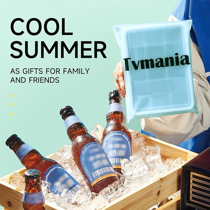 Tvmania Ice Cube Trays Set of 2, 15-Cube Silicone Molds - Image 8