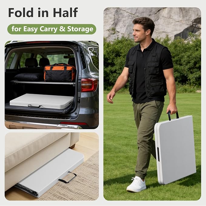 Folding Table, 8 FT Foldable Plastic Table - Image 6