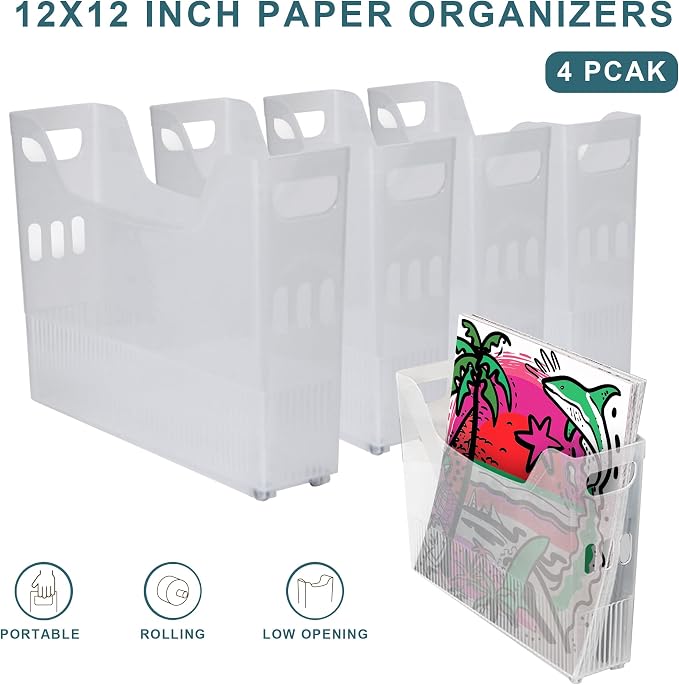 4PCS 12x12 Paper Storage, Scrapbook Paper Storage, 12x12 paper storage organizer - Image 3