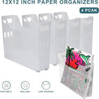 4PCS 12x12 Paper Storage, Scrapbook Paper Storage, 12x12 paper storage organizer - Image 3