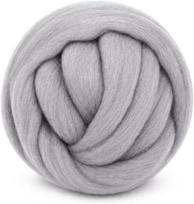 3.53oz Wool Roving: Needle Felting Wool White Roving Wool Felting Supplies Pure by Gipony