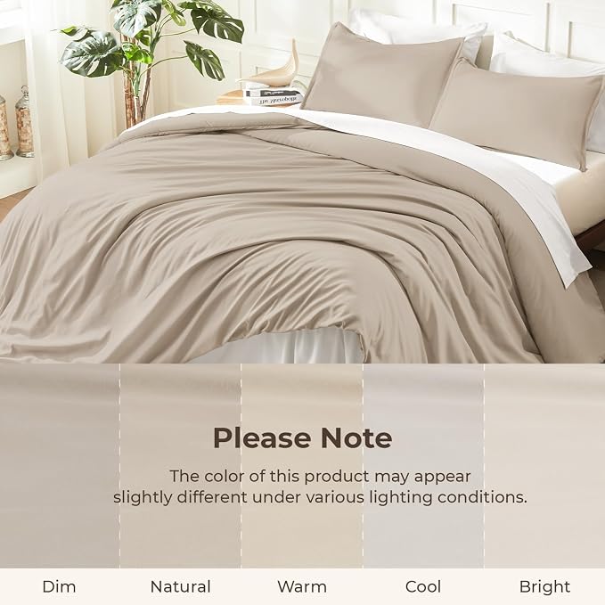 Litanika Comforters Khaki Oversized King Size, 3 Pieces Lightweight Solid - Image 8