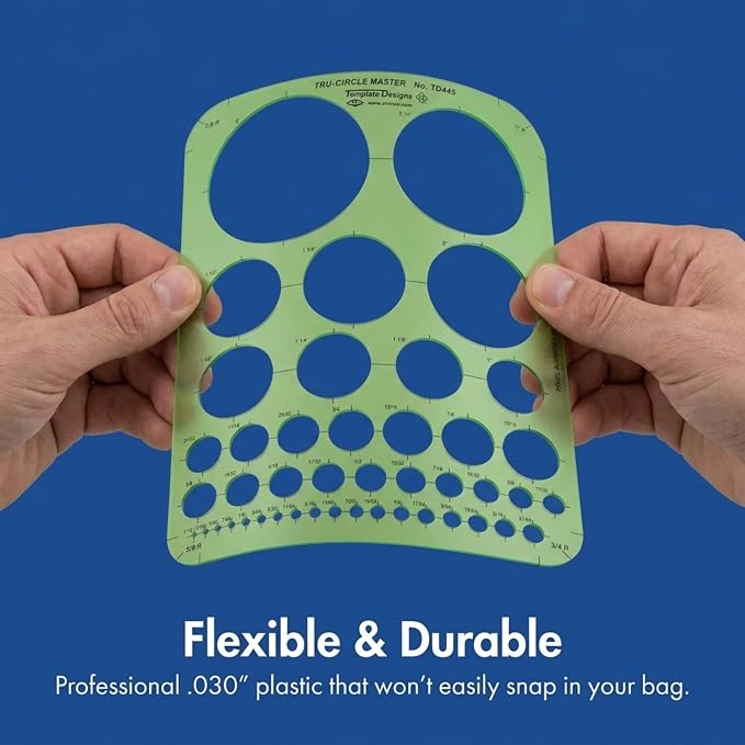 Alvin, Circle Guide Template, 44 Circles, 7 inches x 9.25 inches x .030 inches - Image 4