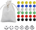 30 PCS Glass Marbles 6 Colors for Wahoo Marble Games 6 Dices 0.63in | Set of 30 by COMSREV