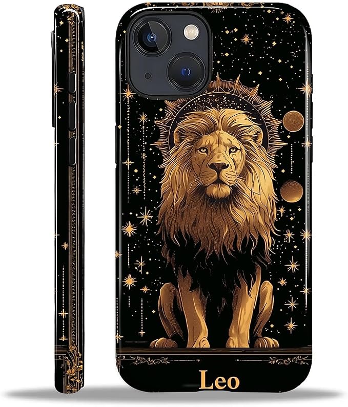 ZHEGAILIAN Case for iPhone 14 Plus, Galaxy Lion Gold Durable Shockproof by Home