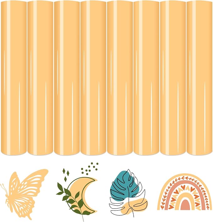 HTVSTD Moccasin Orange Boho HTV Heat Transfer Vinyl 8pcs 12×10in | Vivid Color by CraftingEveryday