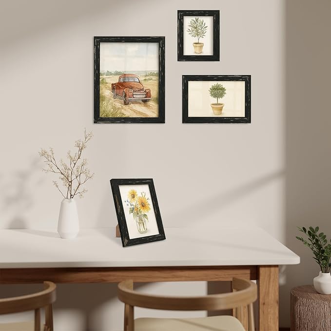 puthiac 5x7 Rustic Farmhouse Picture Frame, Swamp Black, 1 Pack | Distressed - Image 8