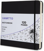 Vanrtto Hardcover Square Sketch Book, Mixed Media Sketchbook 8x8 Inch | by YOURHAPPYTIMECOMPANION