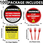 Qyeahkj 100 Pcs Funny Happy Retirement Party Supplies Caution Retirement Paper - Image 2