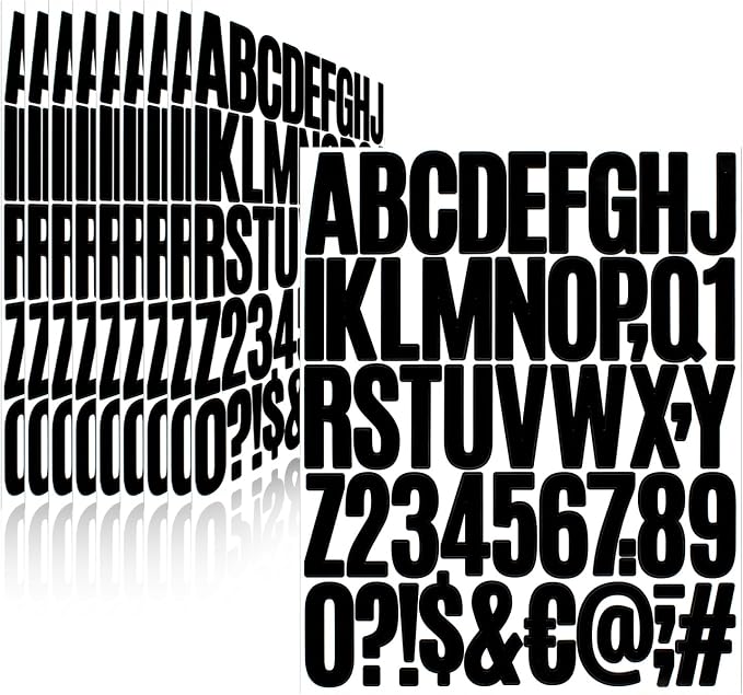 500 Pieces 10 Sheets Letter Stickers, Self Adhesive Vinyl Waterproof Mailbox by Llewyn