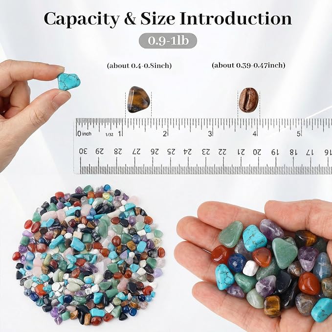 JOHOUSE 1LB Quartz Crystals, Crushed Chips, Polished Stone Vase Filler | - Image 2
