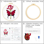 Butterfly Rose Embroidery Kits for Beginners Adults, Valentine's Day Hand - Image 5
