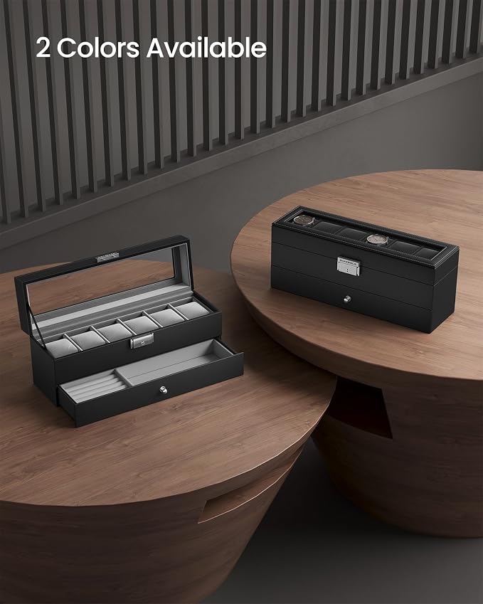 SONGMICS Watch Box, 6-Slot Watch Case Organizer - Image 7