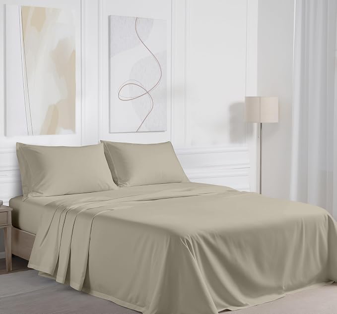 RUVANTI 100% Cotton Sheets – Queen Size Percale Bedding, Cooling & Breathable - Image 2