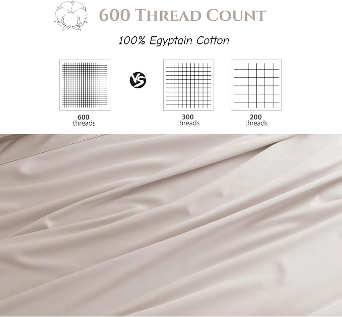 Cotton Flat Sheets Only, 600 TC 100% Cotton Flat Sheet Top Sheet Only, Full - Image 3