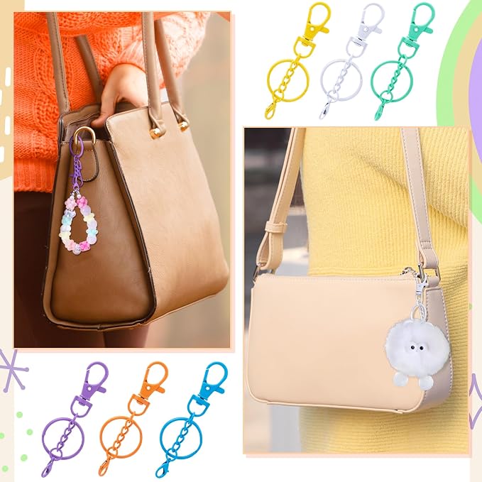 16 Pcs Metal Keychain Clip, Colorful Swivel Snap Hook - Image 7