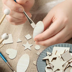 Gerrii 1000 Pcs Natural Wood Shapes Assortment Blank Wooden Craft Shapes Bulk - Image 3