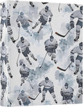 Ice Hockey Black Round Ring Binders 1.5 Inch Bandy Ball Sports 3 Ring Clipboard by Wamika