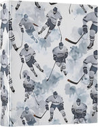 Ice Hockey Black Round Ring Binders 1.5 Inch Bandy Ball Sports 3 Ring Clipboard by Wamika