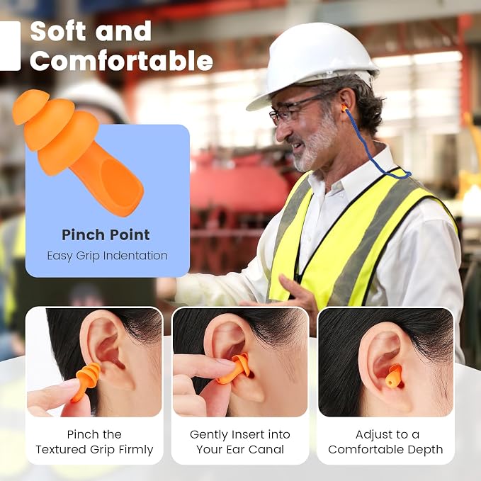 Ear Plugs for Noise Reduction, 10 Pairs Shooting Ear Protection for Gun Range - Image 4