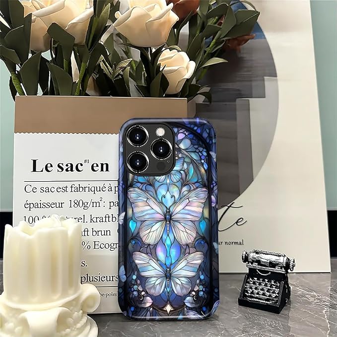 ZHEGAILIAN Case for iPhone 16 Pro Max, Stained Glass Butterfly Aesthetic - Image 7