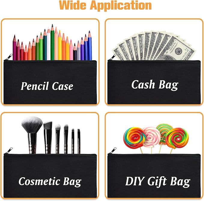 ZeeDix Canvas Zipper Pouch Bulk – 8.3 x 5 Inches Cotton Canvas Pouches - Image 4