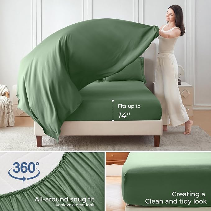 Sasttie Twin XL Comforter Set, 5 Pieces Twin XL Bed in a Bag, Complete Bedding - Image 4