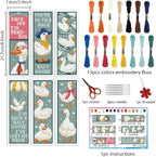 INFUNLY 6PCS Duck Cross Stitch Bookmark Kit - Image 2
