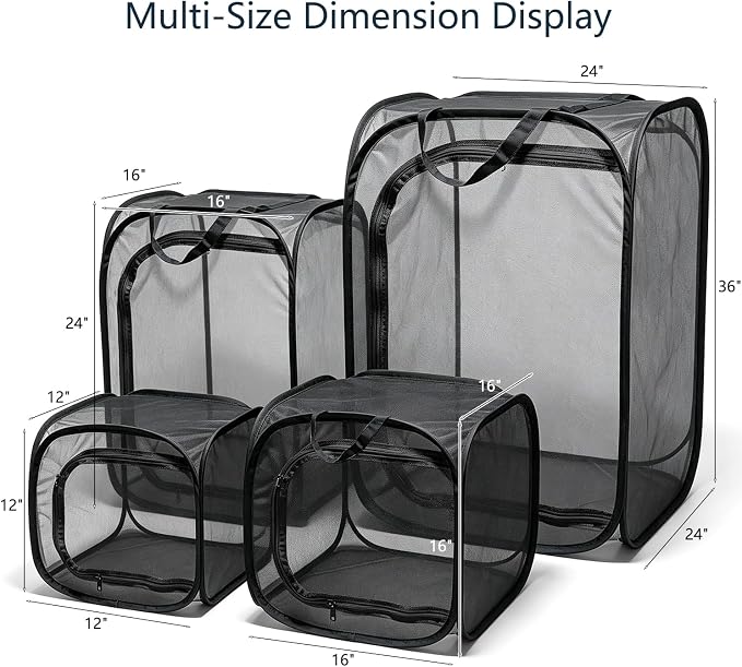 Insect & Butterfly Habitat Cage, Portable Pop-Up Terrarium - Image 2