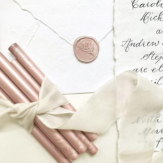 UNIQOOO Metallic Champagne Rose Glue Gun Sealing Wax Sticks - Image 3