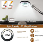 12X Magnifying Glass with Light and Clamp, 84 LEDs Real Glass Lens Magnifying - Image 6