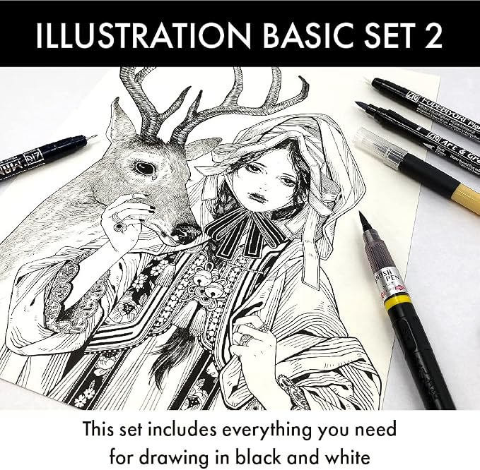 Kuretake Zig Inktober pen set, for Illustration, Manga Drawing, Lettering and - Image 7