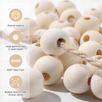 Natural Wood Beads Bulk Unfinished Round Wooden Beads - Image 3