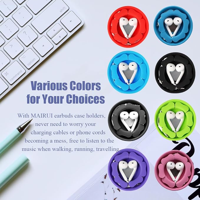 MAIRUI Wired Earbud Case Earphone Headphone Cord Organizer Earbuds Wrap Soft - Image 6