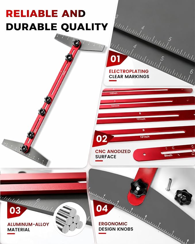 BRL Stair Tread Template Tool, Adjustable 8-60 Inch, Woodworking Tools | CNC - Image 5