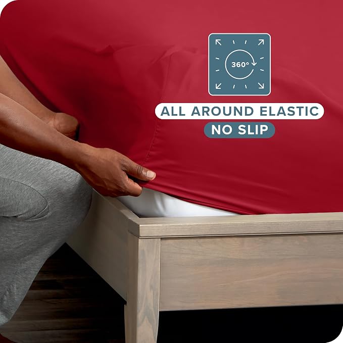 Bare Home 2-Pack Fitted Bottom Sheets Queen - Image 3