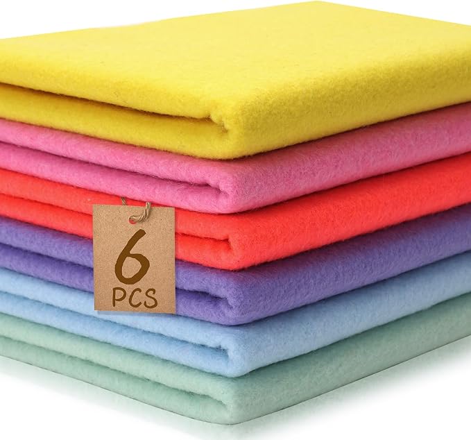 XSEINO 6 Rolls 12"x35" Large Felt Sheets, 1.4mm Thick Nonwoven Fabric by XSEINOiscreating%EF%BC%81