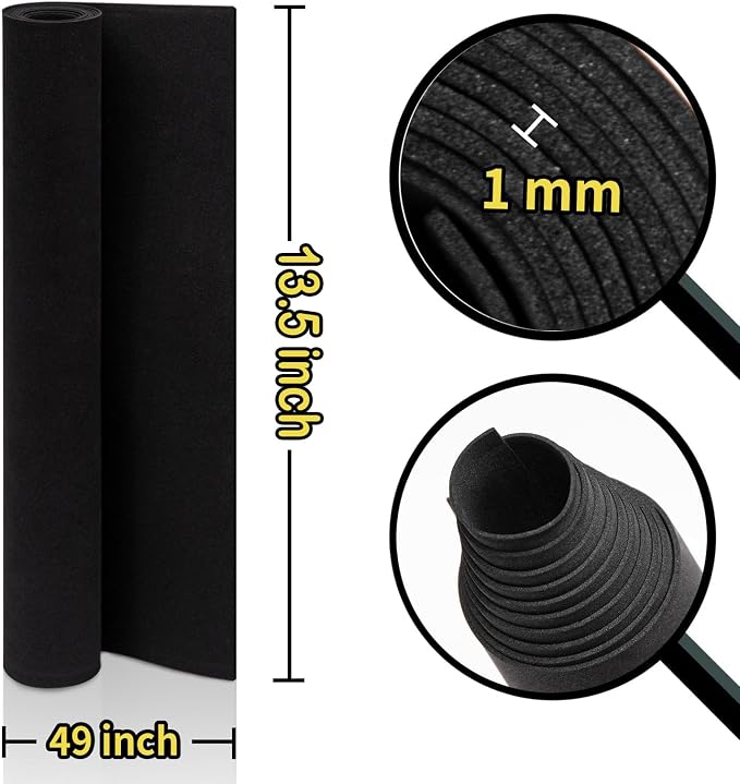 2-Pack Black Eva Foam Cosplay Sheets roll, Premium eva Craft Foam 1mm Thick - Image 2