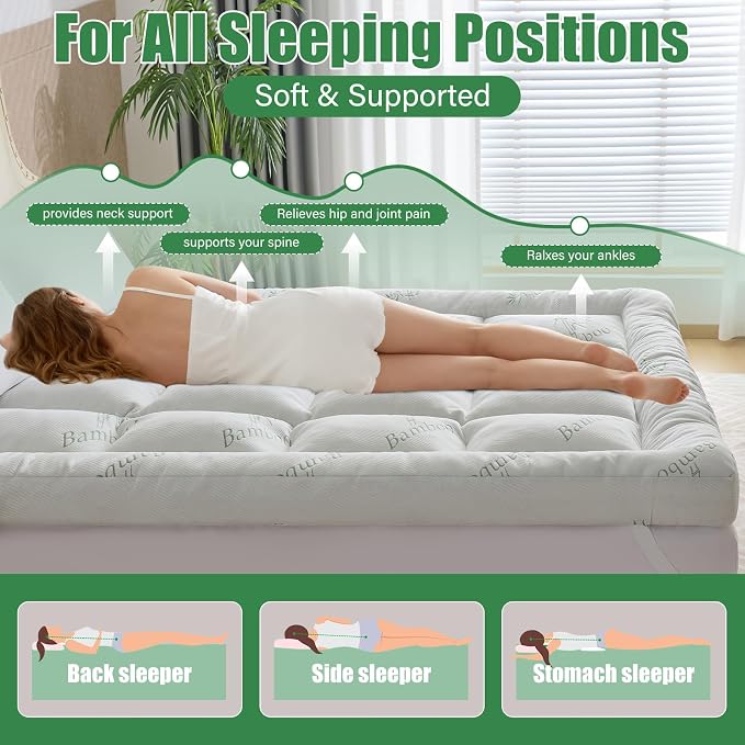 WhatsBedding 5 Inch Memory Foam Mattress Topper King Size - Image 8
