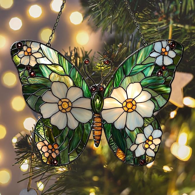 Daisy Fresh Butterfly Acrylic Suncatcher Stained Glass Effect Window Car - Image 6