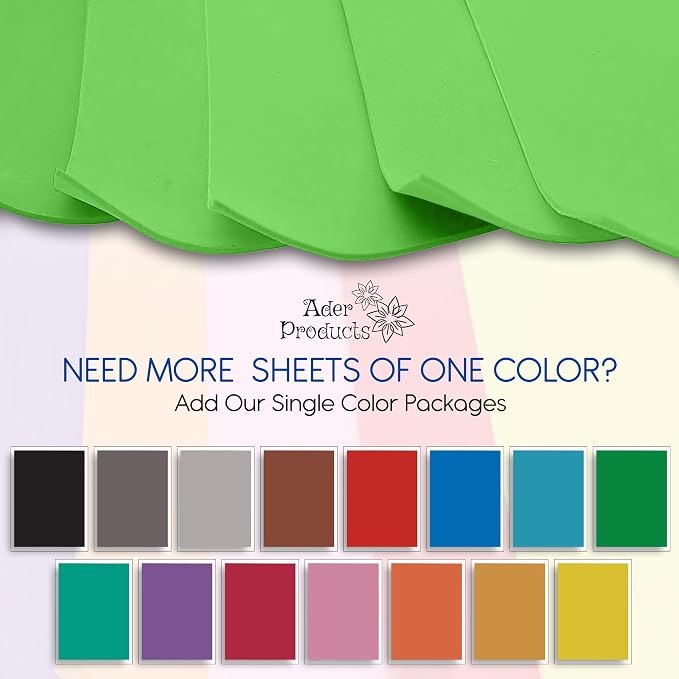 Light Green EVA Foam Sheets for Crafts, 9 x 12 Inch, 2mm Thickness, 15 Pack – - Image 3