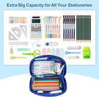 Large Pencil Case for Boys, Durable Pencil Pouch for School, Wide Opening Soft - Image 2