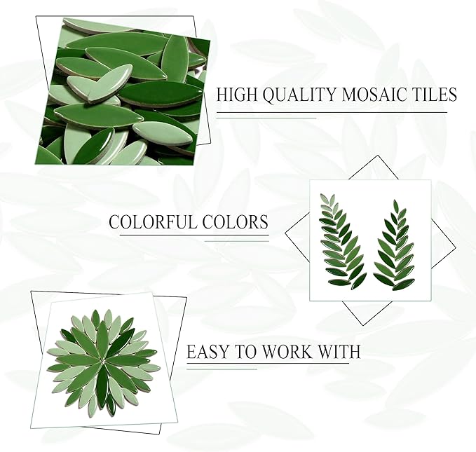 Yoption Petal Mosaic Tiles for Crafts, 200g Flower Leaf Ceramic Tiles Pieces - Image 6