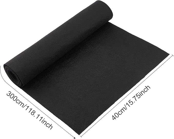 BENECREAT 10FT 15.75 Inch Wide Black Felt Roll Craft Felt Nonwoven Fabric - Image 2