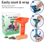 L LIKED 150 Assorted Flat Striped Coin Wrappers & 4 Coin Sorters Tubes - Image 3
