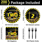 50 Guests Construction Birthday Plates and Napkins Forks Party Supplies - Image 2