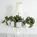 HUIHUANG Moss Green Satin Wired Ribbon 2.5 inch Moss Wire Edge Ribbon - Image 7