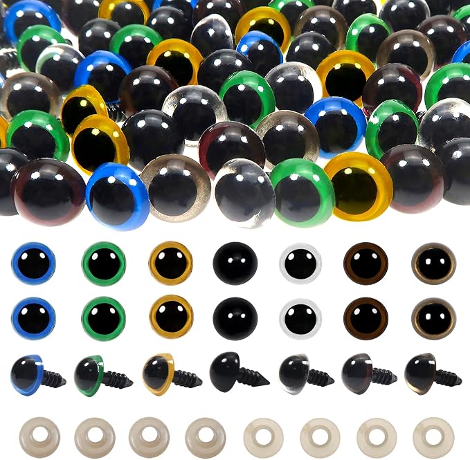 TOAOB 140pcs 12mm Colorful Plastic Safety Eyes Craft Eyes by TOAOBTHEONEANDONLYBABY