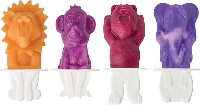 Tovolo Animal Popsicle Molds Zoo Crew Set of 4 Reusable Popsicle Molds by Tovolo