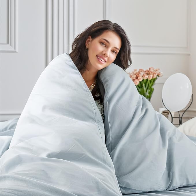NEXHOME PRO Duvet Cover Set 100% Washed Cotton Kids Twin XL 66"x92", Organic - Image 7